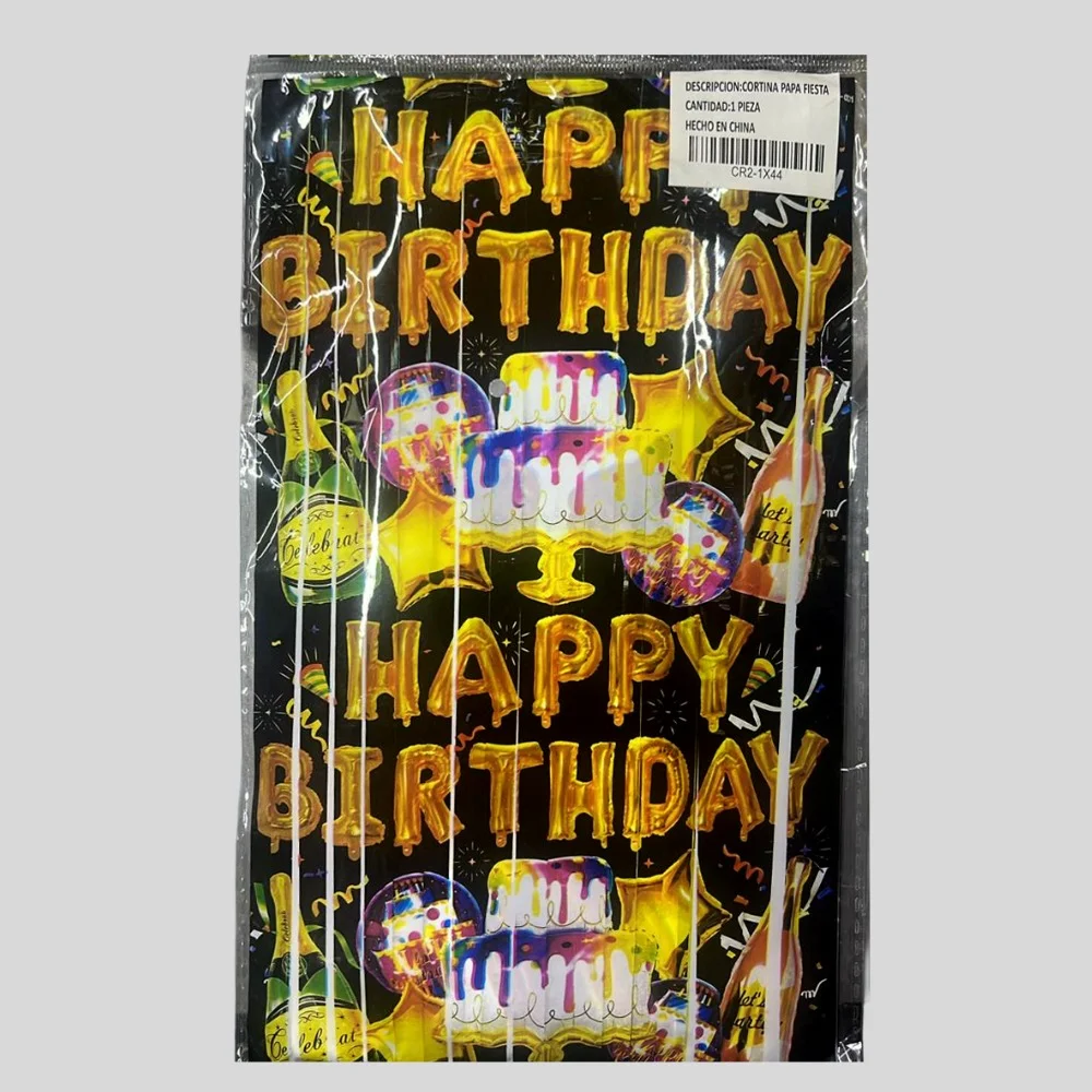 Cortina "Happy Birthday" Dorada